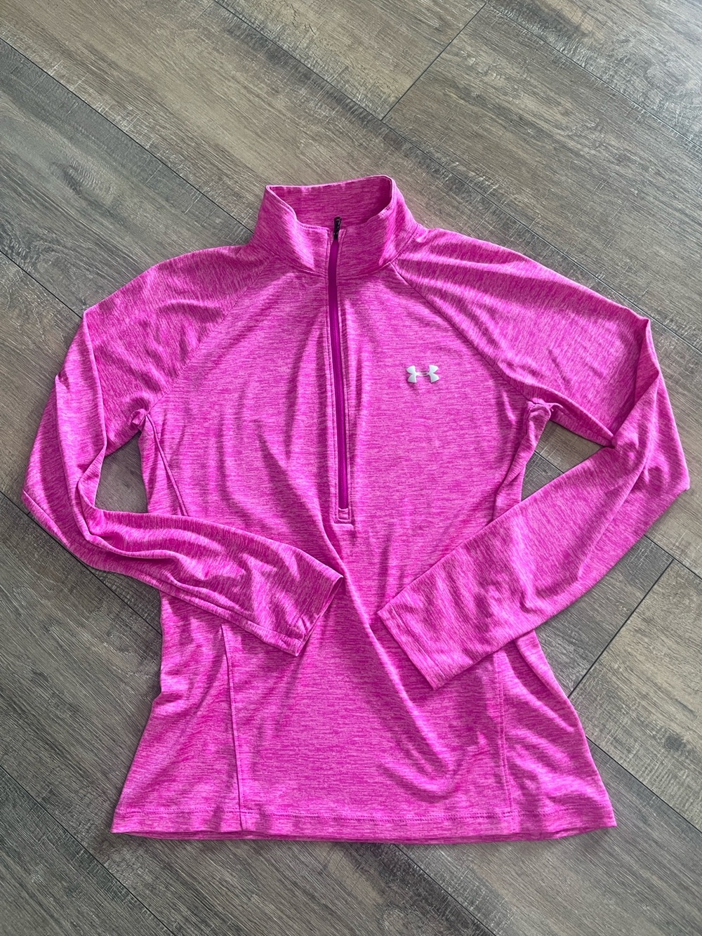 Under Armour Women's Heathered Pink 1/2 Zip Performance Top Size Medium EUC